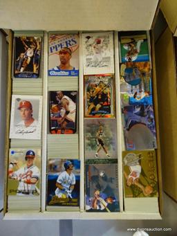 BOX OF UNRESEARCHED BASEBALL AND BASKETBALL CARDS; BOX OF 3,200 UNRESEARCHED BASEBALL AND BASKETBALL