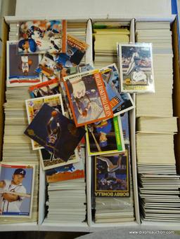 BOX OF UNRESEARCHED BASEBALL AND BASKETBALL CARDS; BOX OF 3,200 UNRESEARCHED BASEBALL AND BASKETBALL