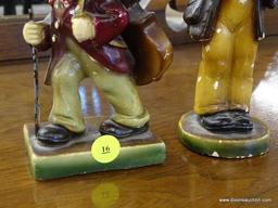 LOT OF ANTIQUE DEVON WARE FIGURINES; 2 PIECE LOT OF HAND CRAFTED DEVON WARE FIGURINES TO INCLUDE 1