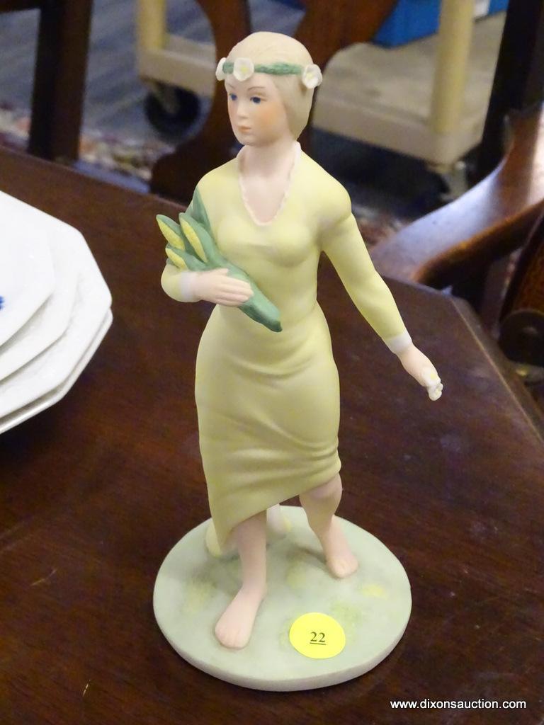 LASZLO ISPANKY FOUR SEASONS FIGURINE; SUMMER LADY FOUR SEASONS FIGURINE FINE PORCELAIN. MEASURES 9