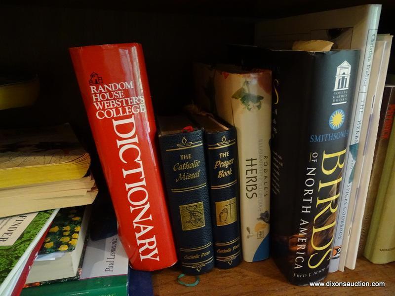 (LR) BOOK LOT; 3 SHELVES OF NOVELS AND OTHER BOOKS- INCLUDES NOVELS BY JOHN SANDFORD, ROBERT LUDLUM,