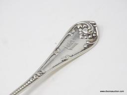 (7) STERLING EMBOSSED & MONOGRAMMED CREAM SOUP SPOONS; MARKED 925/1000. MEASURES 6-3/4" LONG. WEIGHS