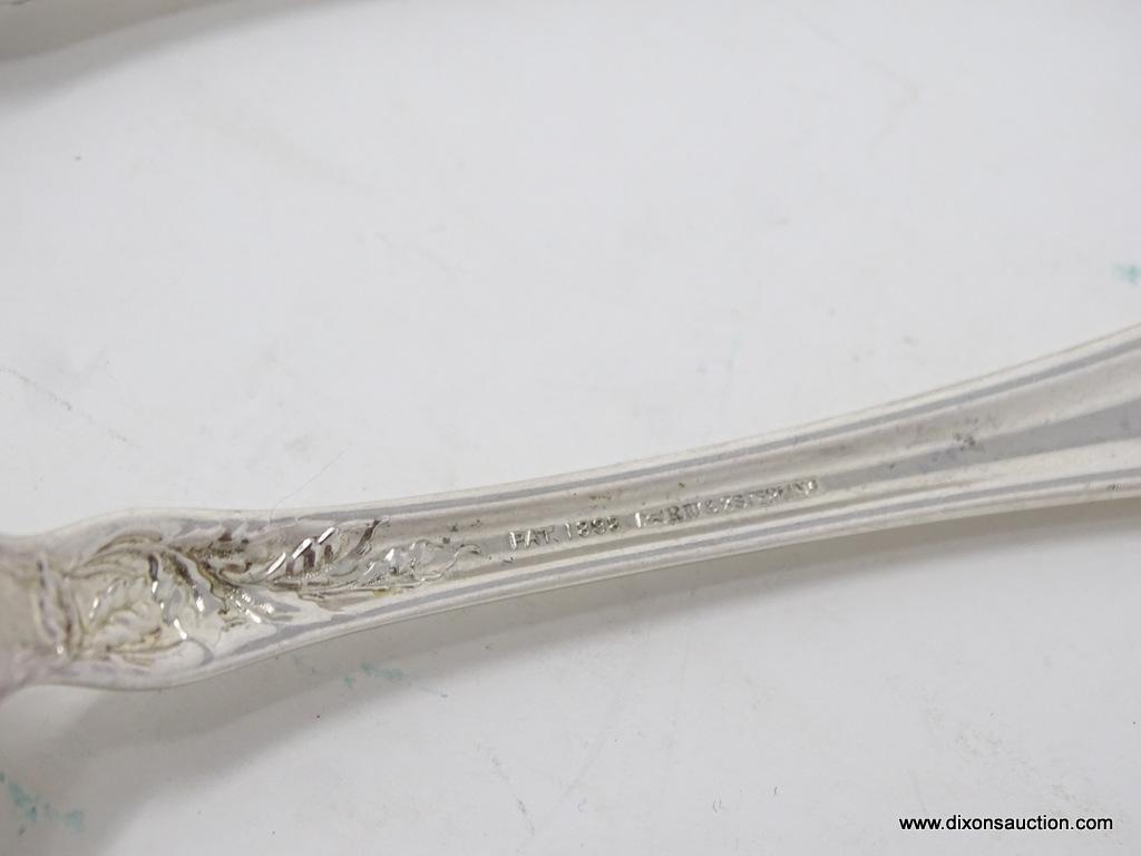 (2) STERLING RWZ EMBOSSED & MONOGRAMMED SERVING SPOONS; ROSE PATTERN. MEASURES 8-1/4" LONG. WEIGHS