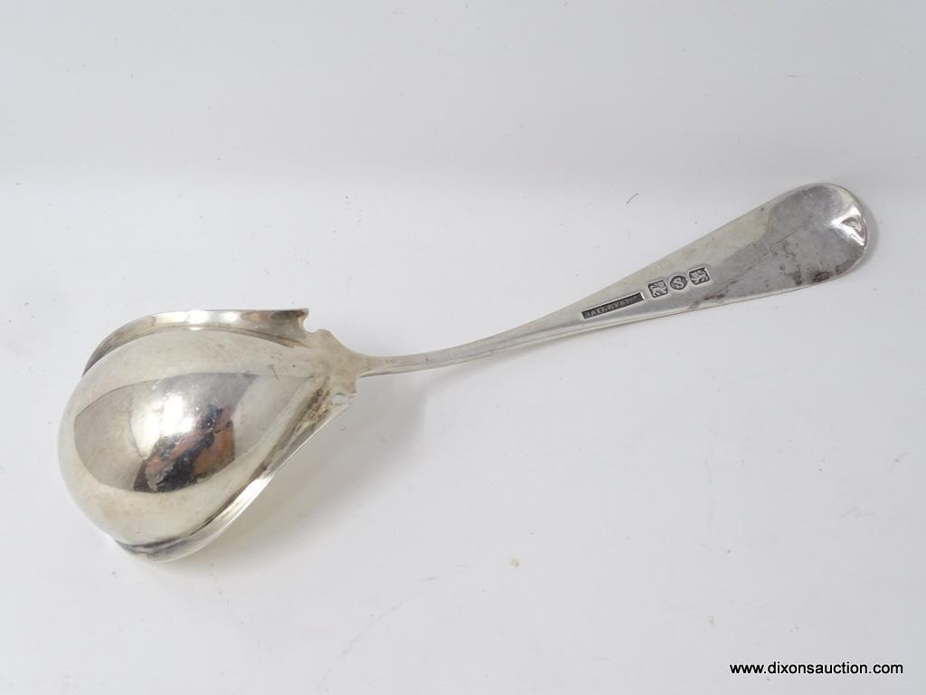 (2) BAILEY & CO. SILVER LADLES; (1) LARGE 13" & (1) SMALL 8-1/2". THEY ARE BOTH DOUBLE LION