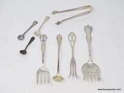 LOT OF (8) MISC. STERLING SILVER FLATWARE PIECES; VARIOUS DIFFERENT MAKERS. TOTAL WEIGHT OF THE LOT
