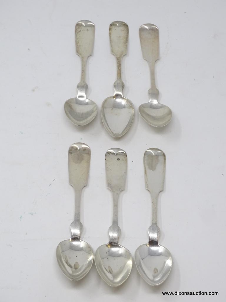 (6) W&H STERLING FIDDLETHREAD PATTERN SPOONS. THEY MEASURE 5-1/2" LONG. THE TOTAL WEIGHT OF THE LOT