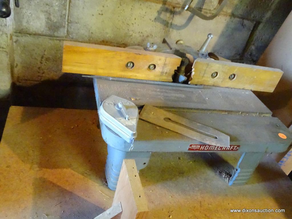 DELTA HOMECRAFT SHAPER RESTORATION; DELTA MILWAUKEE HOMECRAFT MOUNTED ON A WOODEN TABLE BASE.