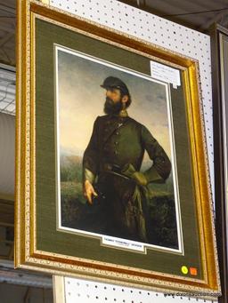 FRAMED CIVIL WAR PRINT; THOMAS "STONEWALL" JACKSON FRAMED PRINT BY JOHN A. ELDER. HAS THE TITLE AND