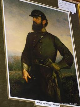 FRAMED CIVIL WAR PRINT; THOMAS "STONEWALL" JACKSON FRAMED PRINT BY JOHN A. ELDER. HAS THE TITLE AND