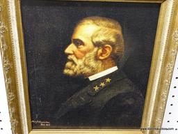 ANTIQUE OIL ON CANVAS; ANTIQUE FRAMED OIL ON CANVAS PAINTING OF AN ARMY GENERAL IN UNIFORM. SIGNED