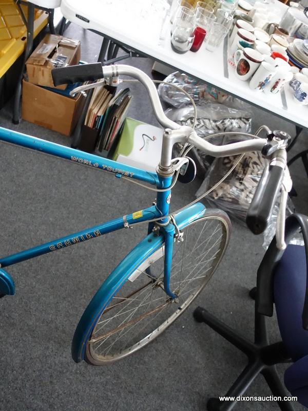 (R4) VINTAGE 3-SPEED BIKE; VINTAGE SCHWINN WORLD TOURIST 27 IN 3-SPEED BIKE. IN GOOD CONDITION, WITH