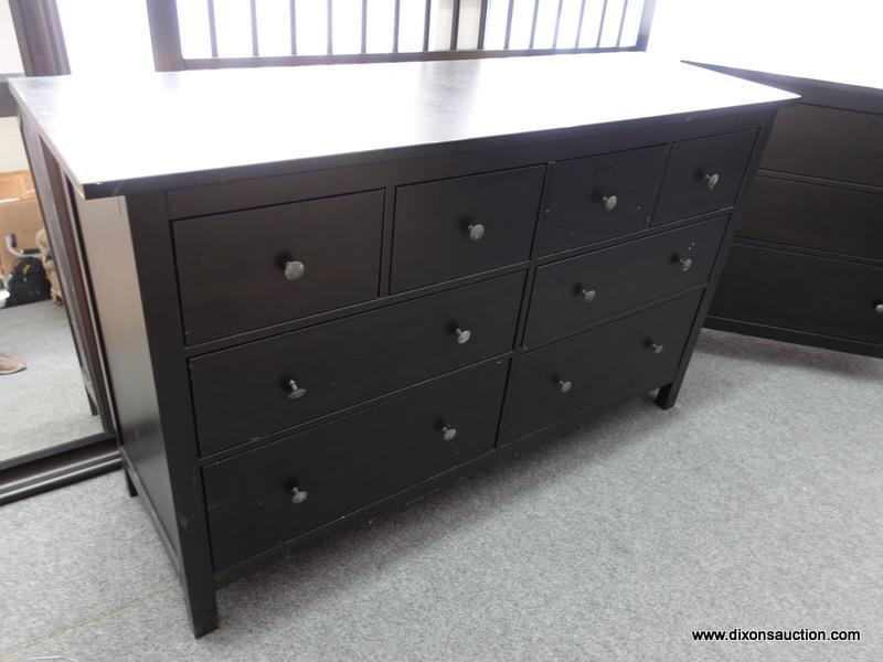 8-DRAWER DRESSER; PINE PAINTED 8-DRAWER DRESSER. MEASURES 64 IN X 20 IN X 38 IN. MATCHES 2, 4, AND