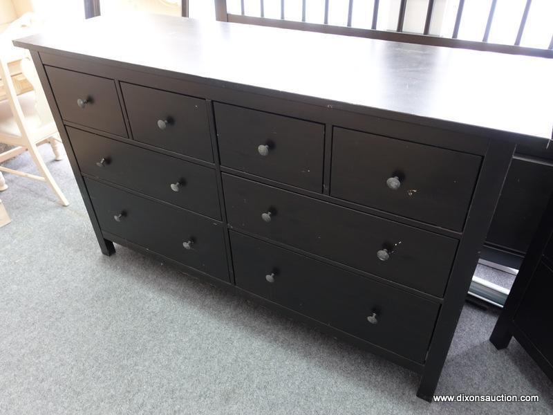 8-DRAWER DRESSER; PINE PAINTED 8-DRAWER DRESSER. MEASURES 64 IN X 20 IN X 38 IN. MATCHES 2, 4, AND