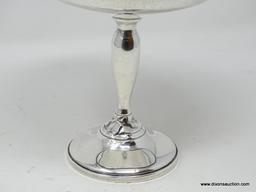 (SHOW) STERLING COMPOTE; STERLING 6 IN TALL COMPOTE REINFORCED WITH CEMENT.