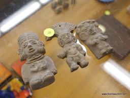 (R1) SMALL TRIBAL STATUES; CLAY TRIBAL FIGURINES OF THE SUN AND MOON GODS.