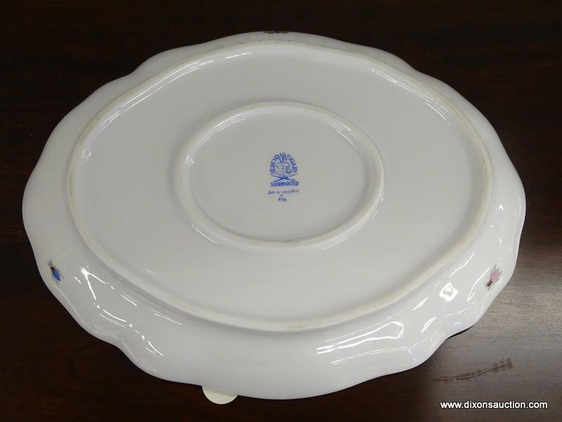 (R1) HEREND HUNGARY VEGETABLE BOWL; HEREND HUNGARY ROTHSCHILD BIRD 10.75 IN OVAL SERVING BOWL.