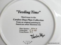 CAREFREE DAYS COLLECTION PLATE; VILETTA U.S.A. FEEDING TIME COLLECTIBLE PLATE, 3RD ISSUE. PLATE NO