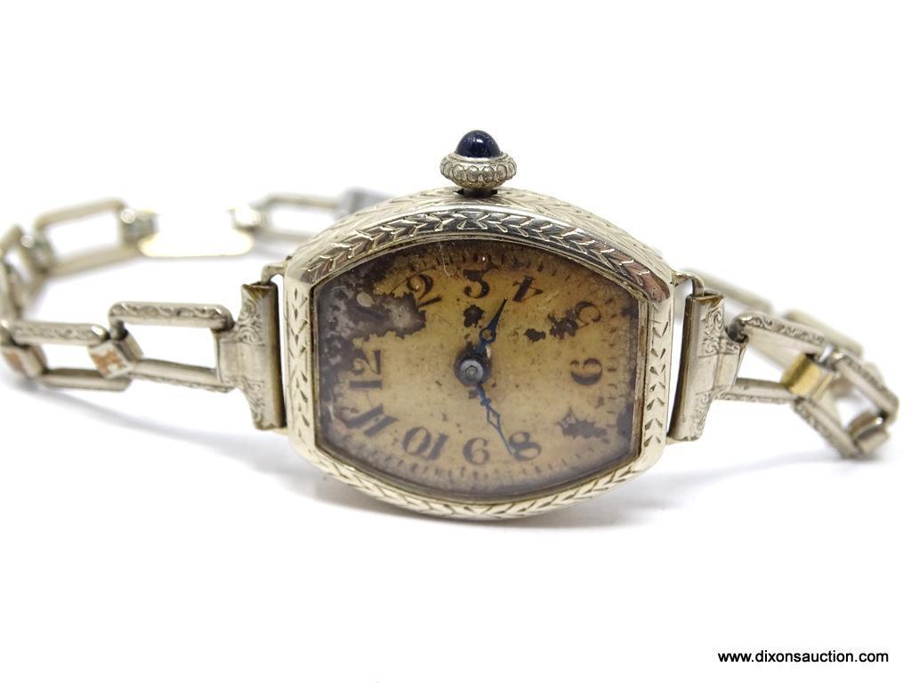 VINTAGE LADIES 14KT GOLD WATCH; 16 JEWELS, SWISS MADE ORVIN MOVEMENT. 14 KT GOLD EMCO ETCHED WATCH