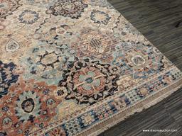 (WALL) STEEPLEGATE AREA RUG; MOHAWK HOME STEEPLEGATE, MULTI COLOR, VINTAGE PERSIAN AREA RUG.