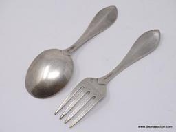 LOT OF (4) MISC. STERLING FLATWARE PIECES; (3) SPOONS & (1) FORK. TOTAL WEIGHT OF THIS LOT IS