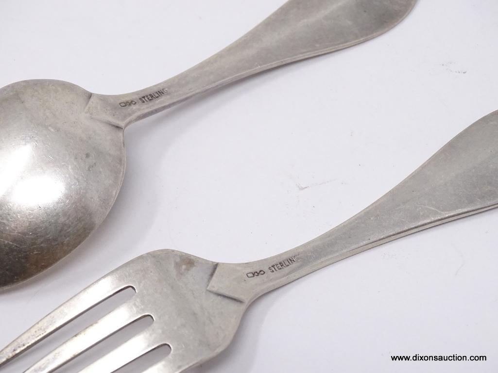 LOT OF (4) MISC. STERLING FLATWARE PIECES; (3) SPOONS & (1) FORK. TOTAL WEIGHT OF THIS LOT IS