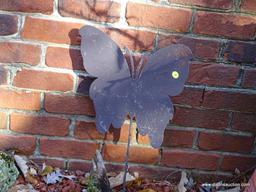 (BACKYD) PLANTERS AND BUTTERFLY; PR. OF COMPOSITION PLANTERS-15 IN H AND METAL BUTTERFLY YARD ART-