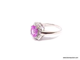 .925 SAPPHIRE RING; NEW 3.10 CT GORGEOUS AAA TOP QUALITY OVAL CUT RING WITH 9X8 FACETED PINK