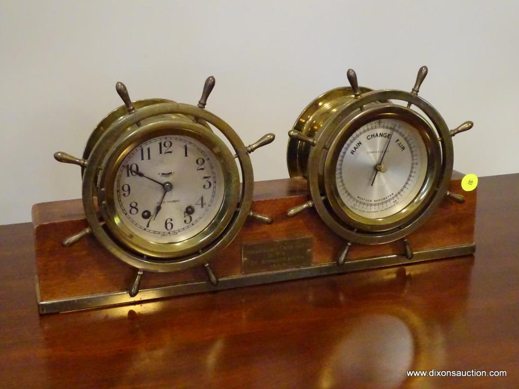 (UPSIT) SETH THOMAS MAYFLOWER SHIPS CLOCK; MADE BY TAYLOR INSTRUMENT COMPANY ROCHESTER, NY. DEPICTS