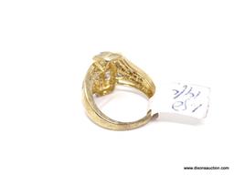 LADIES 14KT YELLOW GOLD & APPROX. 1.50CTW DIAMOND DINNER RING, RETAILS $ 2995.00. SIZE 7.5