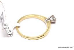 LADIES 14 KT YELLOW GOLD & APPROX. .38 CTW ROUND CUT DIAMOND RING, RETAILS $1900.00, SIZE 4.25