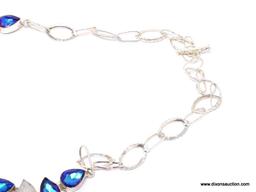 .925 MOONSTONE NECKLACE; NEW TOP QUALITY 18"-22" .925 STERLING SILVER HUGE HANDSET DESIGNER