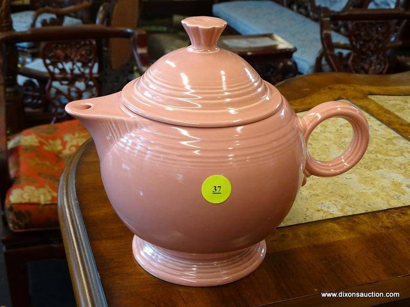 (R1) FIESTAWARE PINK TEAPOT WITH LID.