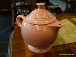 (R1) FIESTAWARE PINK TEAPOT WITH LID.