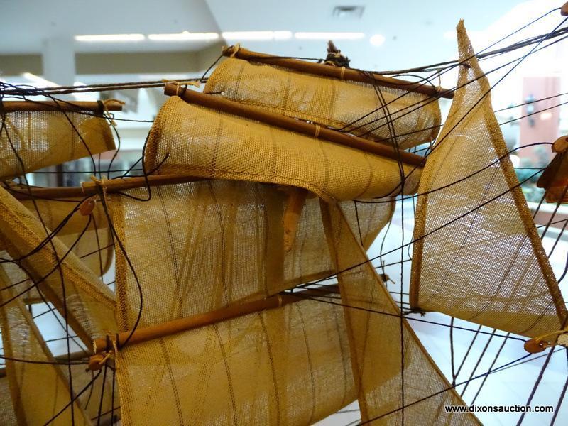 (WINDOW) WOODEN MODEL CLIPPER SHIP; CRUZ DEL SUR CLIPPER, YEAR 1821. ALL HAND MADE WITH EXQUISITE