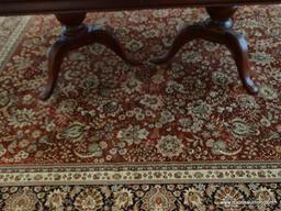 (DR) RUG; MACHINE MADE ORIENTAL STYLE RUG IN MAROON AND IVORY- 99 IN X 117 IN