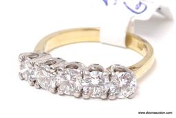 LADIES 14K TWO-TONE DIAMOND BAND. 1.65 CTW. SIZE 6