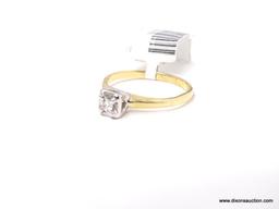 14K YELLOW GOLD RD. DIAMOND RING. .17 CTW. SIZE 7.5