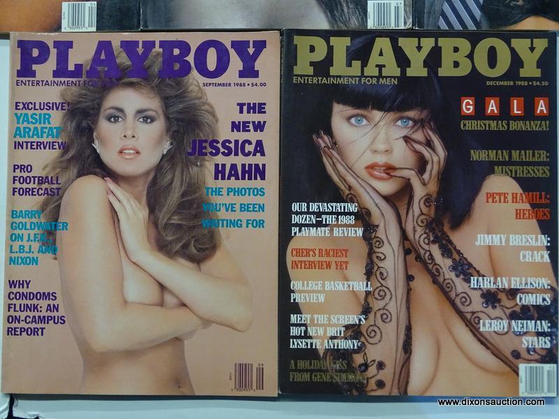 1988 PLAYBOY MAGAZINES; 8 PIECE LOT OF 1988 PLAYBOY MAGAZINES TO INCLUDE EVERY MONTH BUT MAY, JUNE,