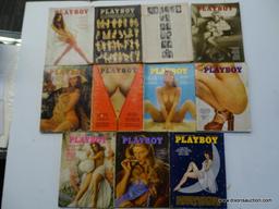 1973 PLAYBOY MAGAZINES; 11 PIECE LOT OF 1973 PLAYBOY MAGAZINES TO INCLUDE EVERY MONTH BUT JANUARY.