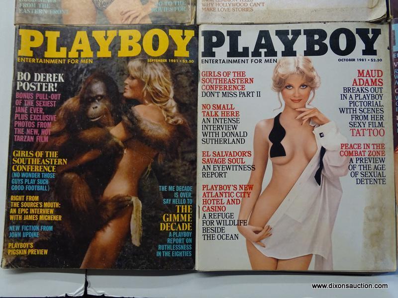 1981 PLAYBOY MAGAZINES; ALL 12 EDITIONS FROM THE 1981 PLAYBOY COLLECTION.