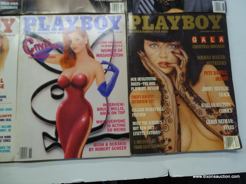 1988 PLAYBOY MAGAZINES; ALL 12 EDITIONS FROM THE 1988 PLAYBOY COLLECTION.