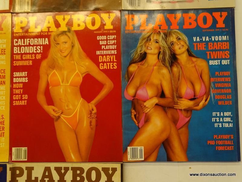 1991 PLAYBOY MAGAZINES; 10 PIECE LOT OF 1991 PLAYBOY MAGAZINES TO INCLUDE EVERY MONTH BUT JUNE AND