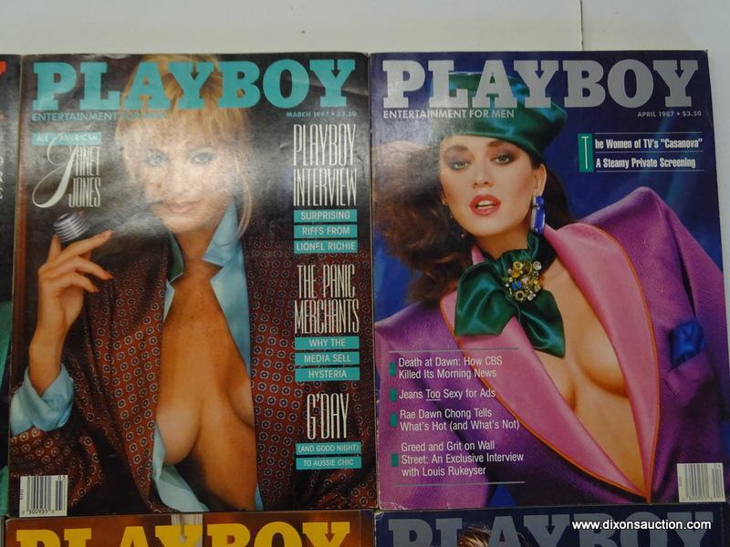 1987 PLAYBOY MAGAZINES; 11 PIECE LOT OF 1987 PLAYBOY MAGAZINES TO INCLUDE EVERY MONTH BUT OCTOBER.