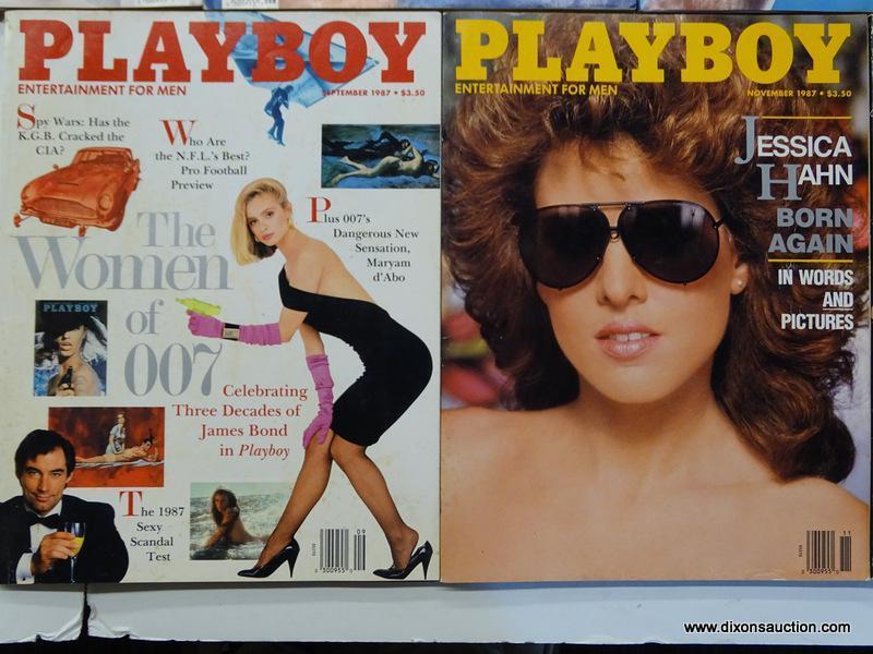 1987 PLAYBOY MAGAZINES; 11 PIECE LOT OF 1987 PLAYBOY MAGAZINES TO INCLUDE EVERY MONTH BUT OCTOBER.
