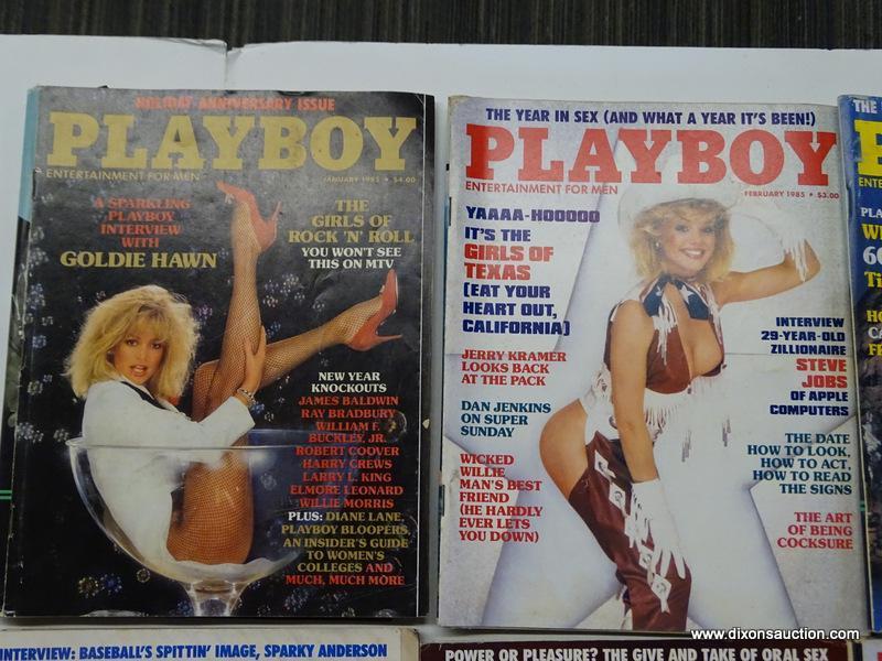 1985 PLAYBOY MAGAZINES; 10 PIECE LOT OF 1985 PLAYBOY MAGAZINES TO INCLUDE EVERY MONTH BUT APRIL AND