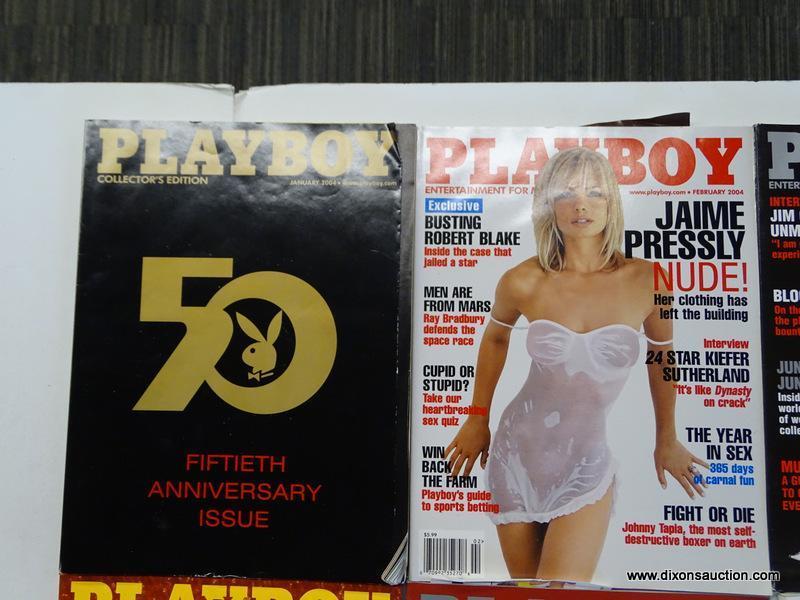 2004 PLAYBOY MAGAZINES; 10 PIECE LOT OF 2004 50TH ANNIVERSARY PLAYBOY MAGAZINES TO INCLUDE EVERY