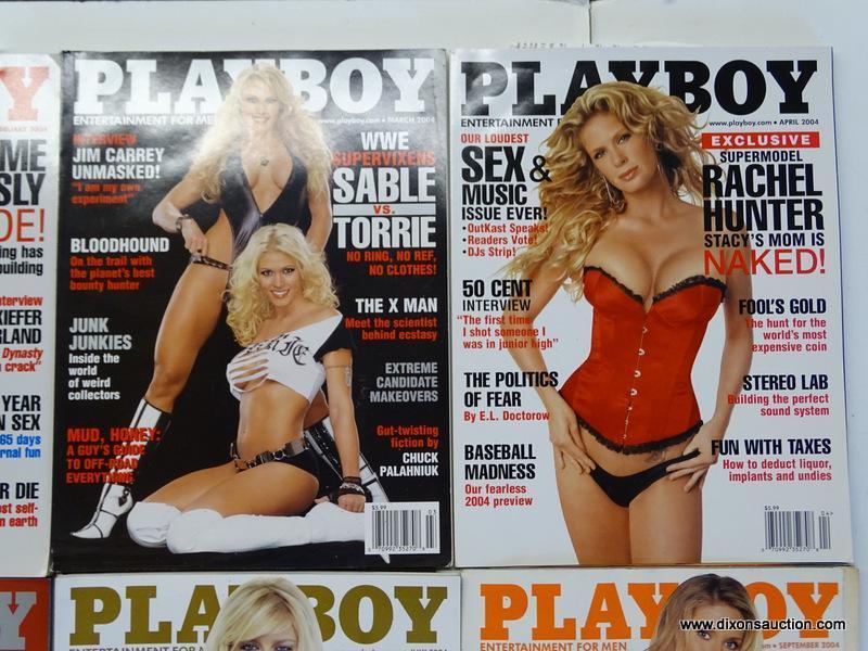 2004 PLAYBOY MAGAZINES; 10 PIECE LOT OF 2004 50TH ANNIVERSARY PLAYBOY MAGAZINES TO INCLUDE EVERY