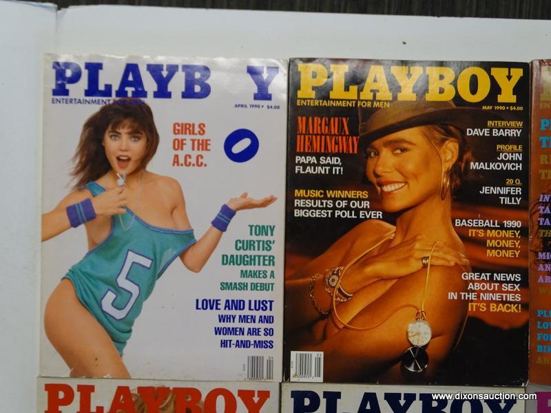 1990 PLAYBOY MAGAZINES; 9 PIECE LOT OF 1990 PLAYBOY MAGAZINES TO INCLUDE EVERY MONTH BUT JANUARY,