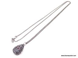 .925 STERLING SILVER LADIES BEEHIVE PENDANT ON 36" CABLE CHAIN. 15.8