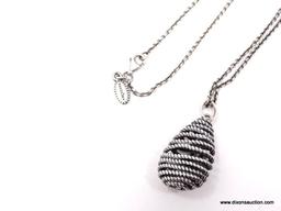 .925 STERLING SILVER LADIES BEEHIVE PENDANT ON 36" CABLE CHAIN. 15.8